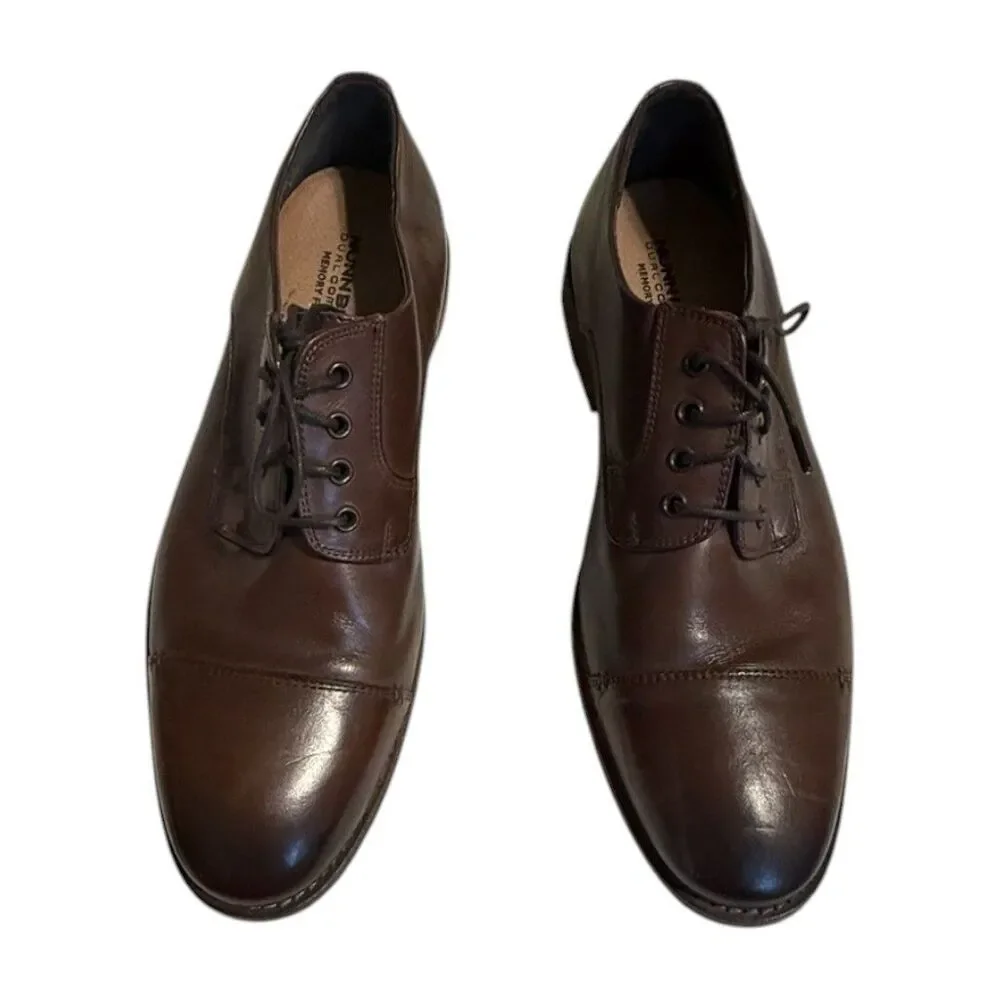 Nunn Bush 84652-200 Holt Lace-Up Brown Leather Cap Toe Oxfords shoes Men's 10 W